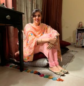 Prerna in a handmade Phulkari embroidery dupatta