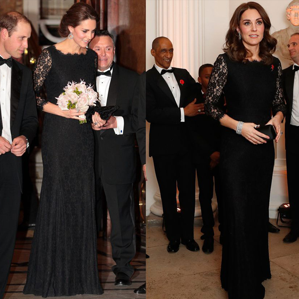 Dress: Temperley; This black Temperley dress made it to two movie screenings in a year by kate Middleton