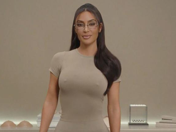 A still from Kim Kardarshian’s ad for Skim’s nipple bra.