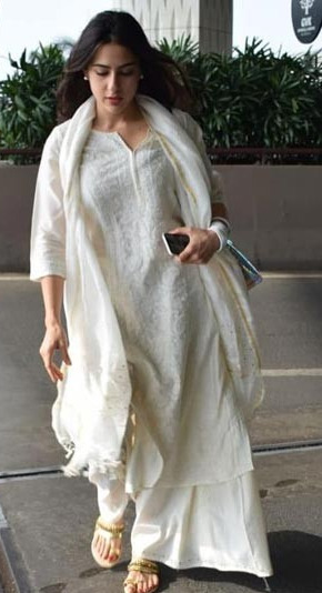 Pretty as you please notices that Sara Ali Khan prefers a Chikankari for daily wear