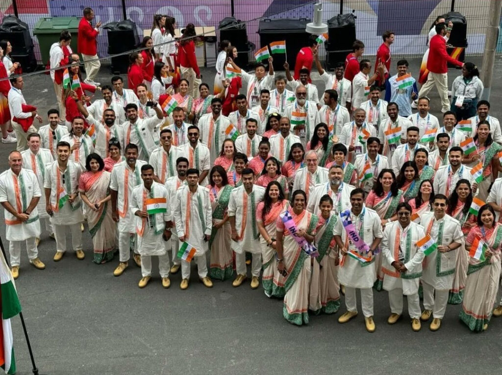 Team India at the Olympic opening ceremony 2024